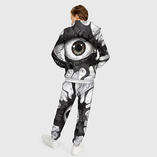 Мужской костюм Глаз и щупальца - психоделика / 3D-Белый – фото 4