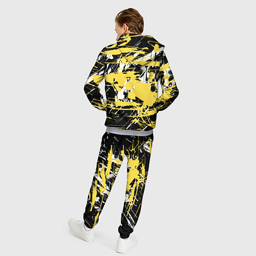 Мужской костюм Желтая краска на черном / 3D-Меланж – фото 4