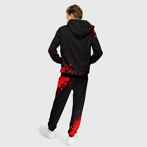 Мужской костюм Maneskin - red gradient вертикально / 3D-Черный – фото 4
