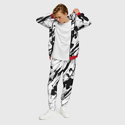 Костюм мужской Брызги и штрихи черной краски, цвет: 3D-красный — фото 2