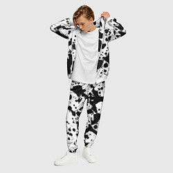 Костюм мужской Брызги черной краски, цвет: 3D-белый — фото 2