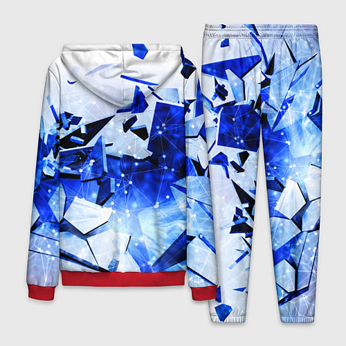 Мужской костюм Абстрактный космический синий фон неоновых плит / 3D-Красный – фото 2