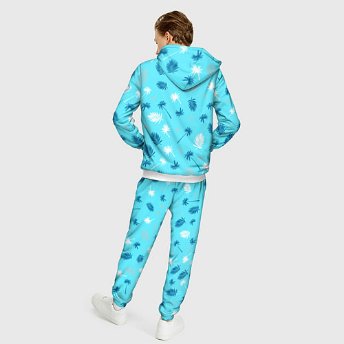 Мужской костюм Текстура голубой гавайской рубашки / 3D-Белый – фото 4