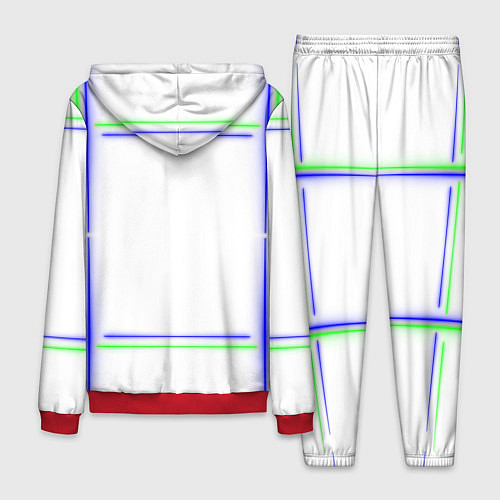 Мужской костюм Neon white green light blue / 3D-Красный – фото 2