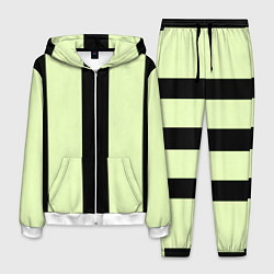 Мужской костюм Color light green black line