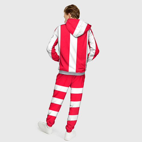 Мужской костюм Color red white line / 3D-Меланж – фото 4