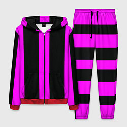 Мужской костюм Color black pink lines