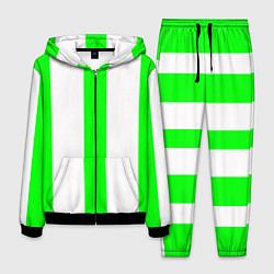 Мужской костюм Color light green white lines