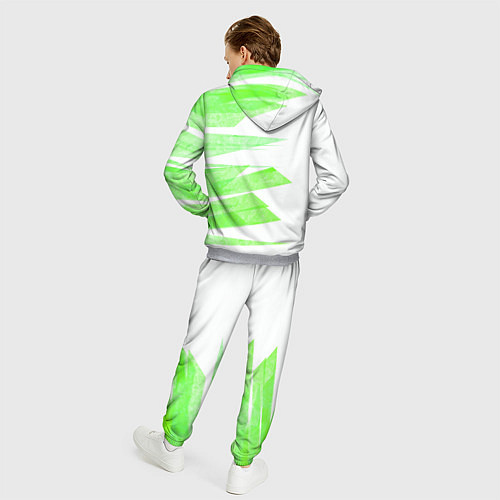 Мужской костюм Color white light green stripes / 3D-Меланж – фото 4