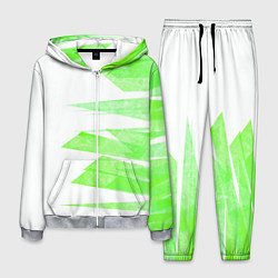 Мужской костюм Color white light green stripes