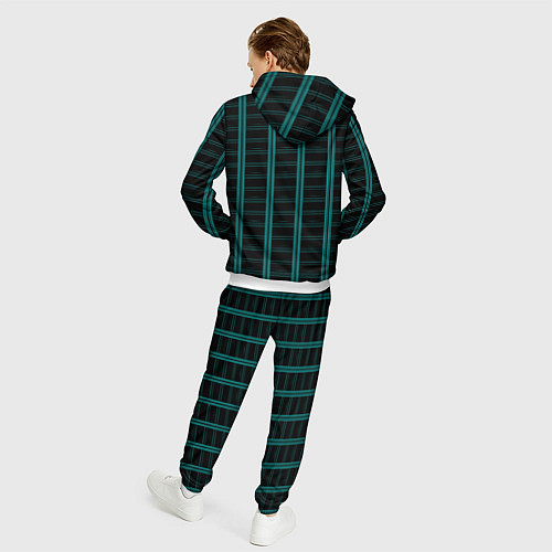 Мужской костюм Color blue dark stripe / 3D-Белый – фото 4