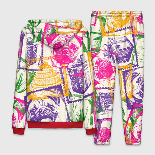 Мужской костюм Мопс и праздник / 3D-Красный – фото 2