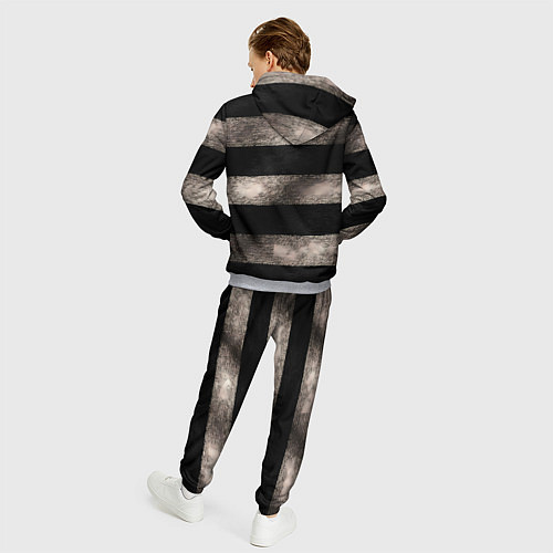 Мужской костюм Черно-белая тельняшка текстура / 3D-Меланж – фото 4