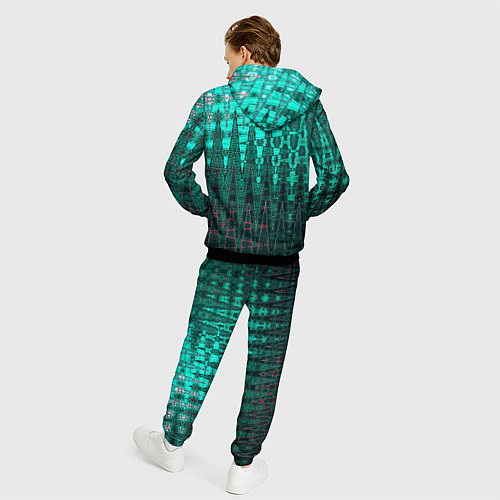 Мужской костюм Нефритовый зелёный абстракция / 3D-Черный – фото 4