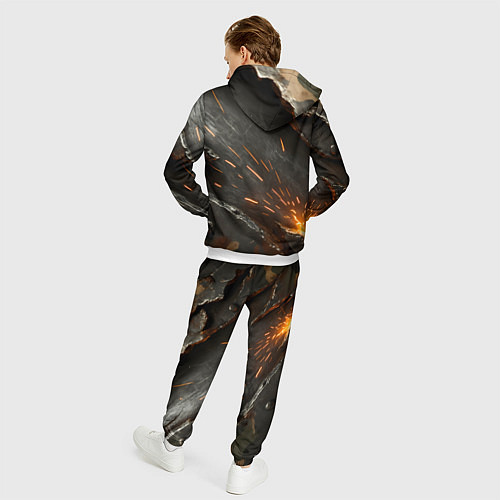 Мужской костюм Искры метала под камуфляжем / 3D-Белый – фото 4