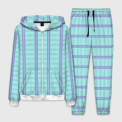 Мужской костюм Color light blue cage