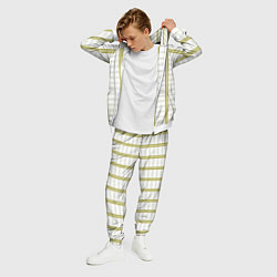 Костюм мужской Color white cage yellow stripes, цвет: 3D-белый — фото 2