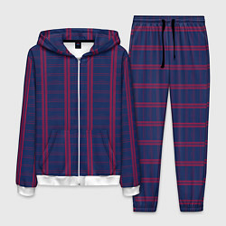 Мужской костюм Color blue cage pink stripes