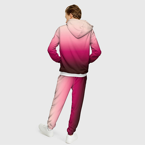 Мужской костюм Градиент transcendent pink омбре / 3D-Белый – фото 4