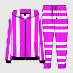 Мужской костюм Color white pink stripes