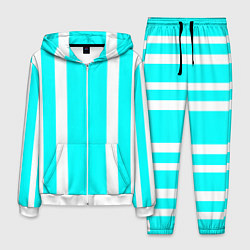Мужской костюм Color blue white stripes