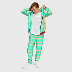 Костюм мужской Color blue beige stripes, цвет: 3D-красный — фото 2