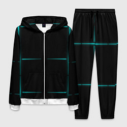 Мужской костюм Color black blue stripes