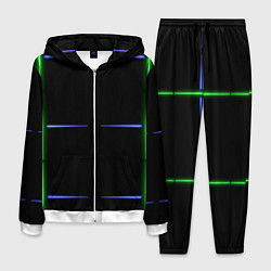 Мужской костюм Color black green purple stripes