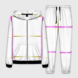 Мужской костюм Color white pink yellow stripes