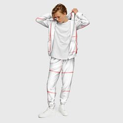Костюм мужской Color white red stripes, цвет: 3D-белый — фото 2