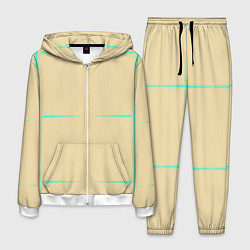 Мужской костюм Color beige green stripes