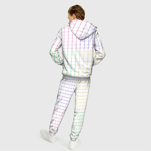 Мужской костюм Color white multicolored stripes / 3D-Меланж – фото 4