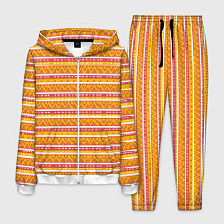 Мужской костюм Этнические треугольники паттерн желтый с розовым