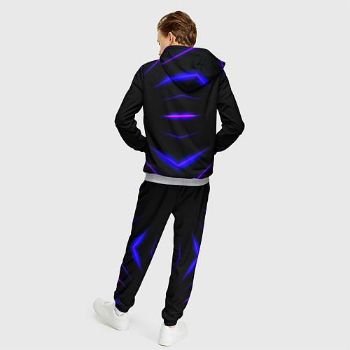 Мужской костюм Color black neon stripes / 3D-Меланж – фото 4