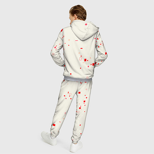 Мужской костюм Color white red shapes / 3D-Меланж – фото 4