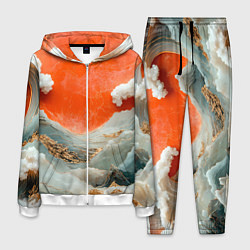 Костюм мужской Японский пейзаж абстракция, цвет: 3D-белый