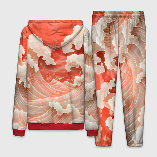 Мужской костюм Японские красные волны / 3D-Красный – фото 2