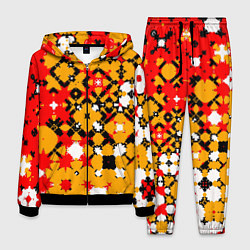 Мужской костюм Красно-желтая геометрическая абстракция