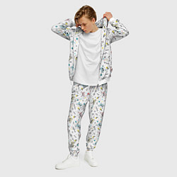 Костюм мужской Паттерн с черепами и геометрическими фигурами на Х, цвет: 3D-белый — фото 2