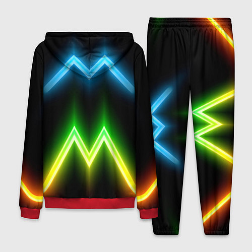 Мужской костюм Neon multicolored lines / 3D-Красный – фото 2