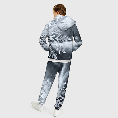 Мужской костюм Снежинка на черно белое / 3D-Белый – фото 4