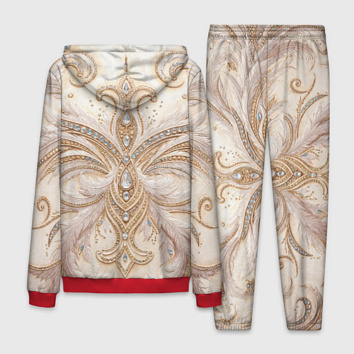 Мужской костюм Перламутровый орнамент с перьями / 3D-Красный – фото 2