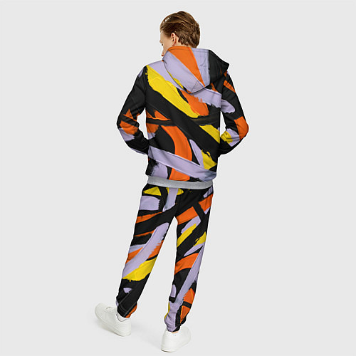 Мужской костюм Полоски краски абстракция / 3D-Меланж – фото 4