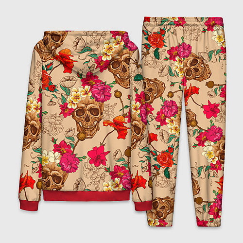 Мужской костюм Черепа в цветах / 3D-Красный – фото 2