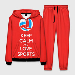 Костюм мужской Keep Calm & Love Volleyball, цвет: 3D-черный
