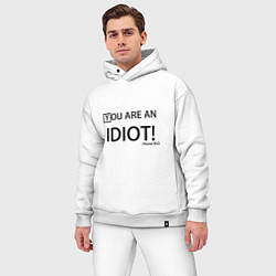 Мужской костюм оверсайз You are an idiot!, цвет: белый — фото 2