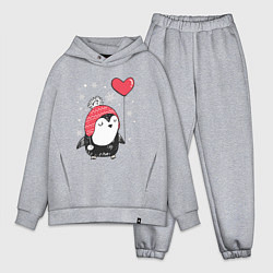 Мужской костюм оверсайз Пингвин с шариком, цвет: меланж