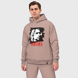 Мужской костюм оверсайз Nirvana: Kurt Cobain, цвет: пыльно-розовый — фото 2