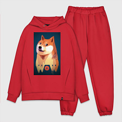 Мужской костюм оверсайз Wow Doge, цвет: красный