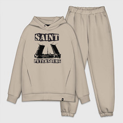 Мужской костюм оверсайз Санкт-Петербург, цвет: миндальный